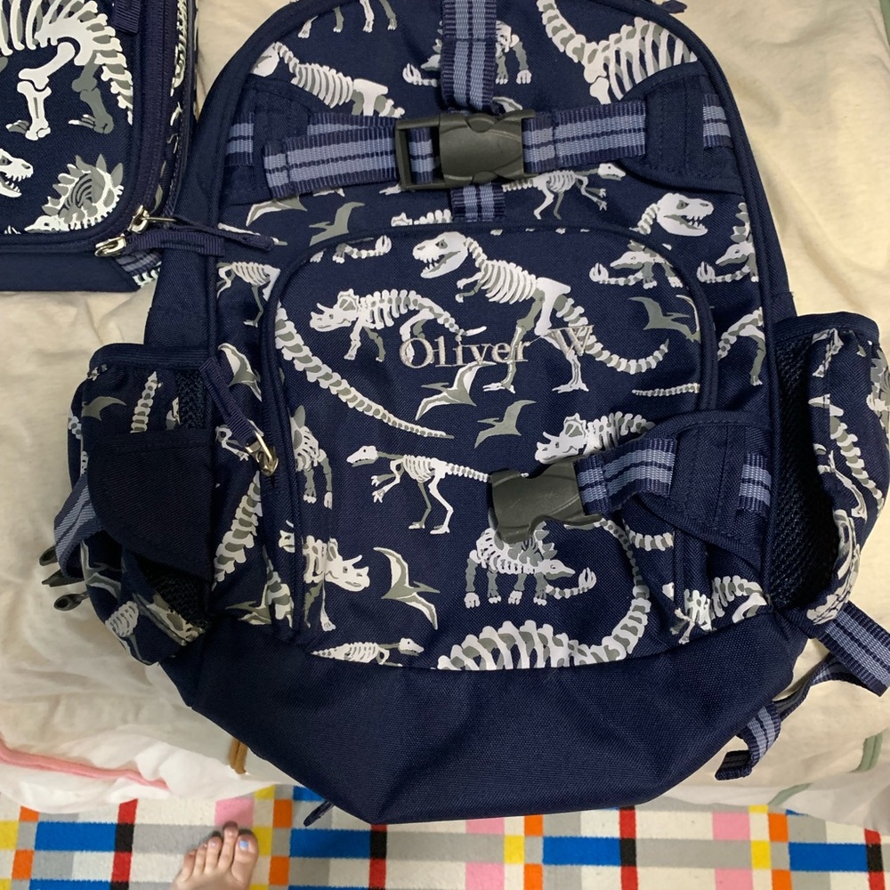 Lot of pottery barn Batman and dinosaur backpack